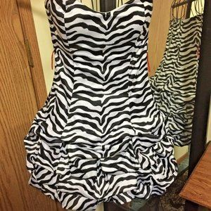 Ruby Rox WOMEN/JRS. SEXY RUCHED ZEBRA Dress